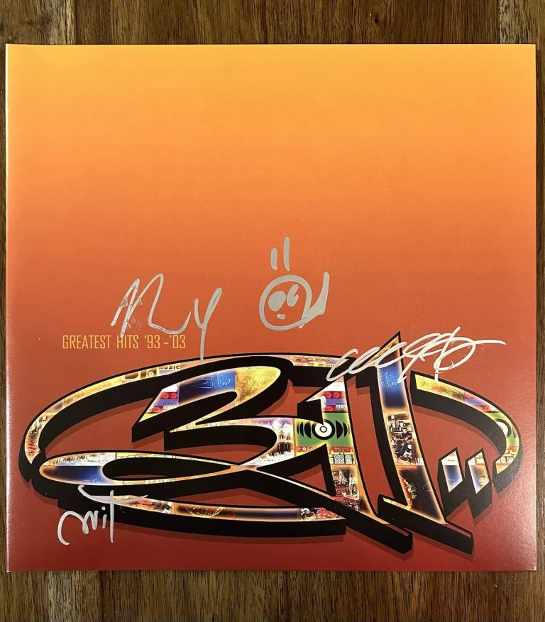 ‘311’ BAND SIGNED VINYL ALBUM ‘GREATEST HITS’ NICK HEXUM +3 MEMBERS AUTOGRAPH COLLECTIBLE MEMORABILIA
