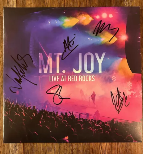 ‘MT. JOY’ FULL BAND SIGNED VINYL ALBUM ‘LIVE AT RED ROCKS’ MATT QUINN +4 COLLECTIBLE MEMORABILIA