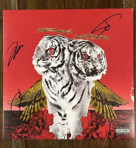 ‘POLYPHIA’ FULL BAND SIGNED VINYL ALBUM ‘NEW LEVELS NEW DEVILS’ TIM HENSON +3 COLLECTIBLE MEMORABILIA