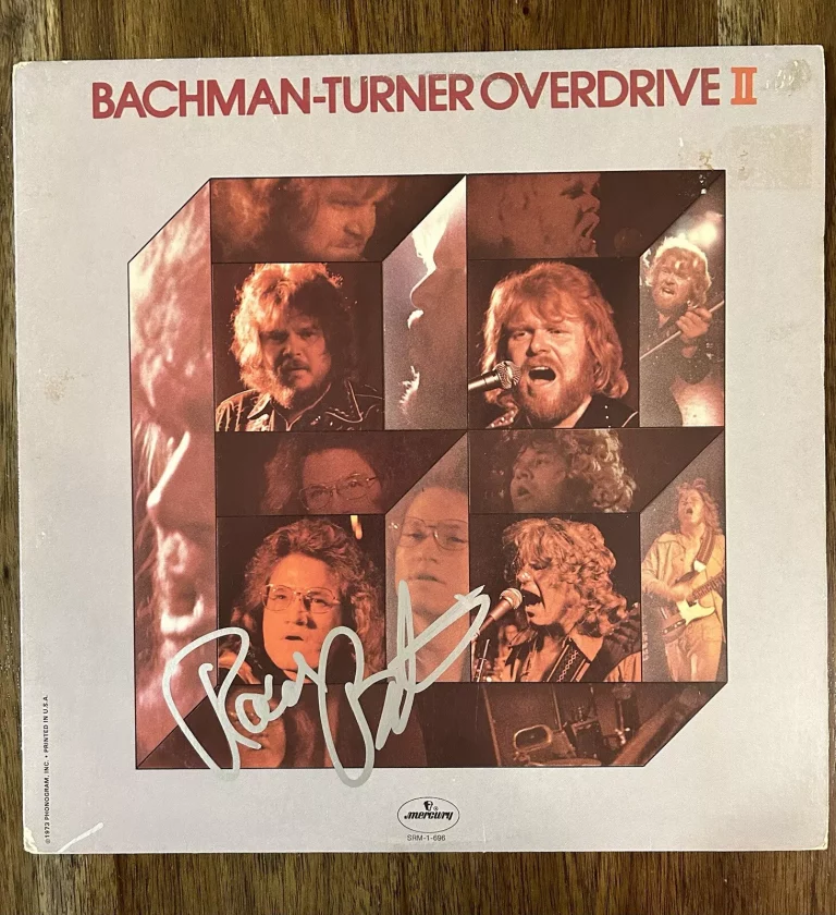 ‘RANDY BACHMAN’ SIGNED VINYL ALBUM ‘BACHMAN-TURNER OVERDRIVE II’ PROOF COLLECTIBLE MEMORABILIA