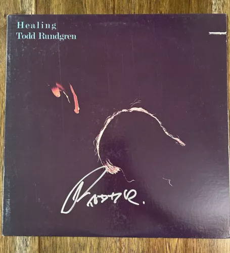 ‘TODD RUNDGREN’ SIGNED VINYL ALBUM ‘HEALING’ AUTOGRAPH COLLECTIBLE MEMORABILIA