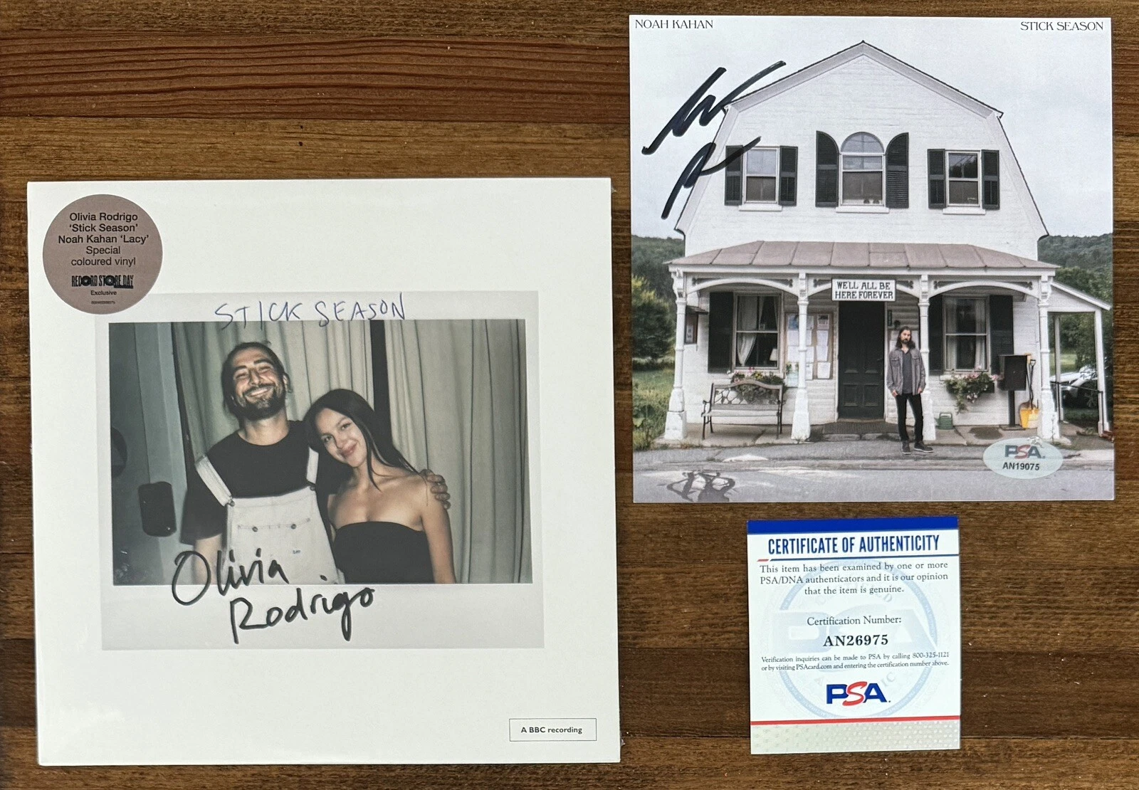 Noah Kahan Olivia Rodrigo Stick Season RSD 7” Vinyl & SIGNED Picture PSA DNA COA