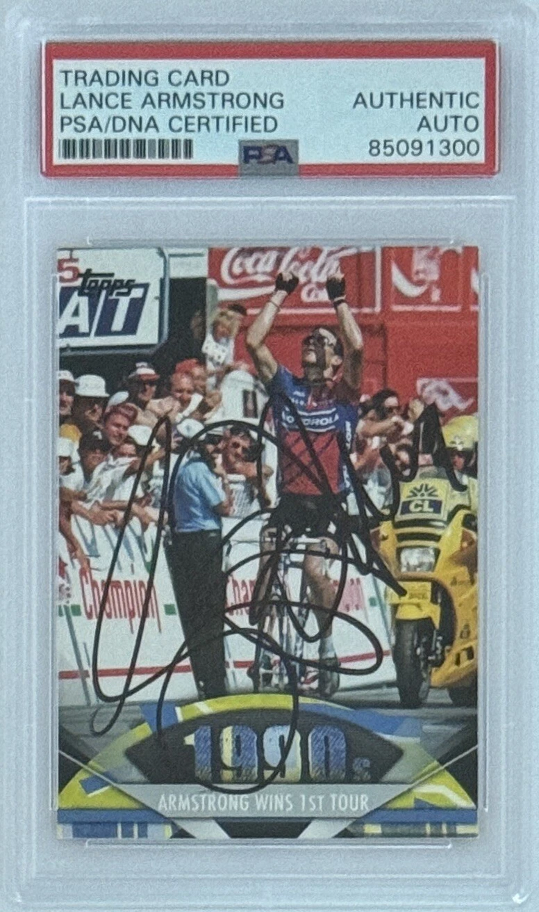 2011 TOPPS AMERICAN PIE TOUR DE LANCE ARMSTRONG SIGNED AUTOGRAPHED PSA DNA COA
