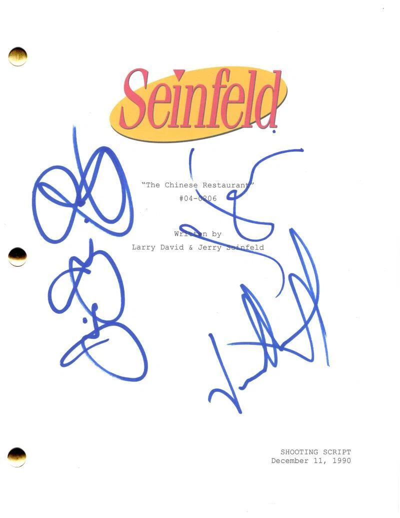 Jerry Seinfeld, Julia & Jason Signed Autograph Seinfeld Full Script Screenplay
