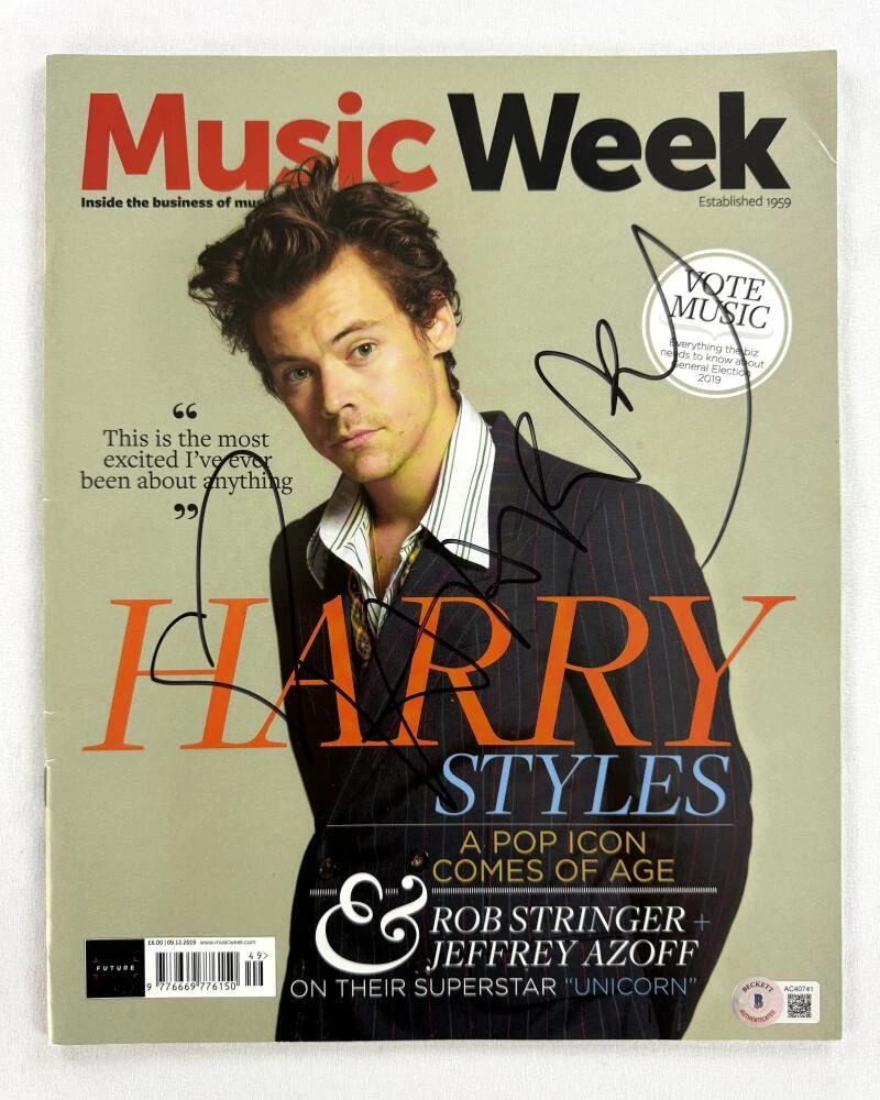 Harry Styles Signed Autograph Music Week Magazine - Fine Line Harry's House BAS