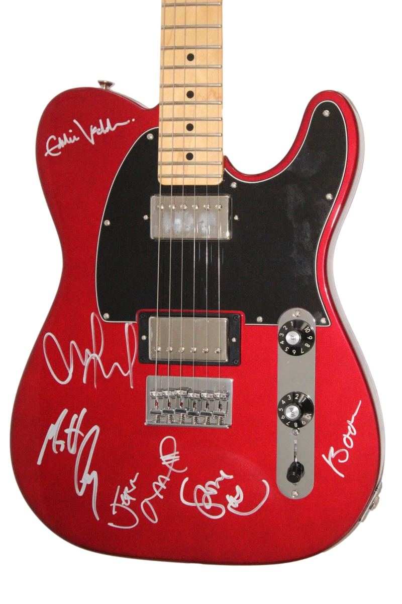 Pearl Jam Band Complete x6 Signed Autograph Electric Guitar Eddie Vedder PSA COA