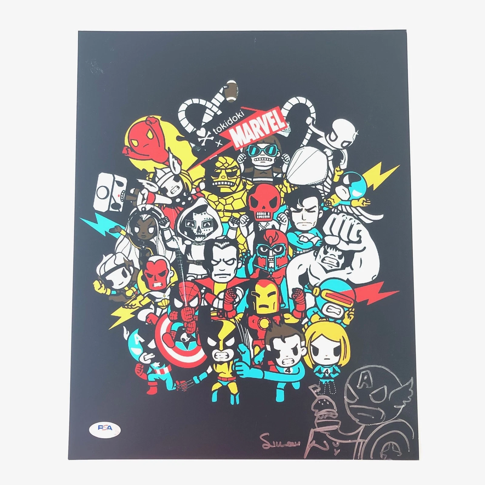 SIMONE LEGNO SIGNED 11×14 PHOTO PSA/DNA AUTOGRAPHED SKETCH MARVEL COLLECTIBLE MEMORABILIA