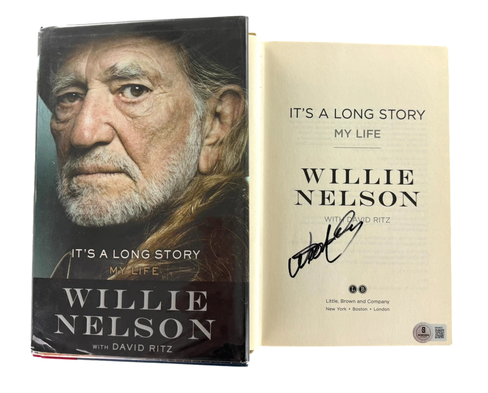 Willie Nelson Signed Autograph It's A Long Story My Life Book w/ Beckett COA