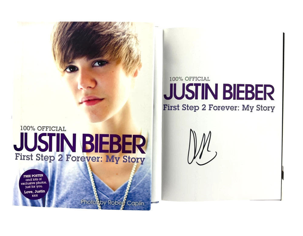 Justin Bieber Signed Autograph First Step 2 Forever My Story Book w/ Beckett COA