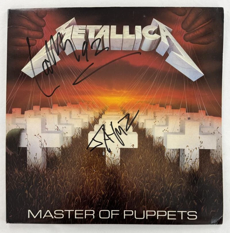 James Hetfield & Lars Ulrich Metallica Signed Autograph Album Master Puppets JSA