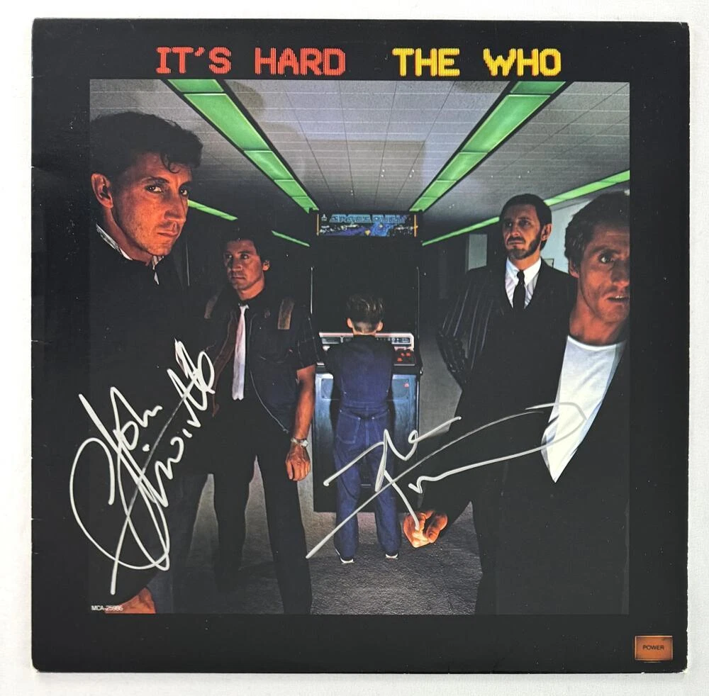 John Entwistle PeteTownshend Signed Autograph Album Record The Who It's Hard JSA