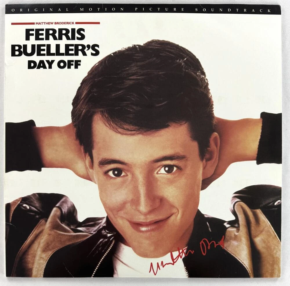 Matthew Broderick Signed Autograph Soundtrack Record Ferris Bueller Day Off JSA