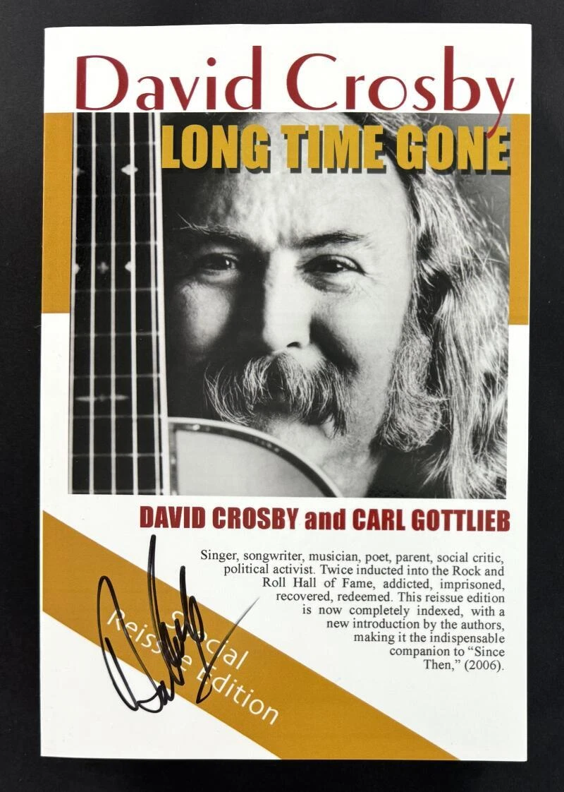 David Crosby Signed Autograph Long Time Gone Book - CSNY Stills Nash Young BAS