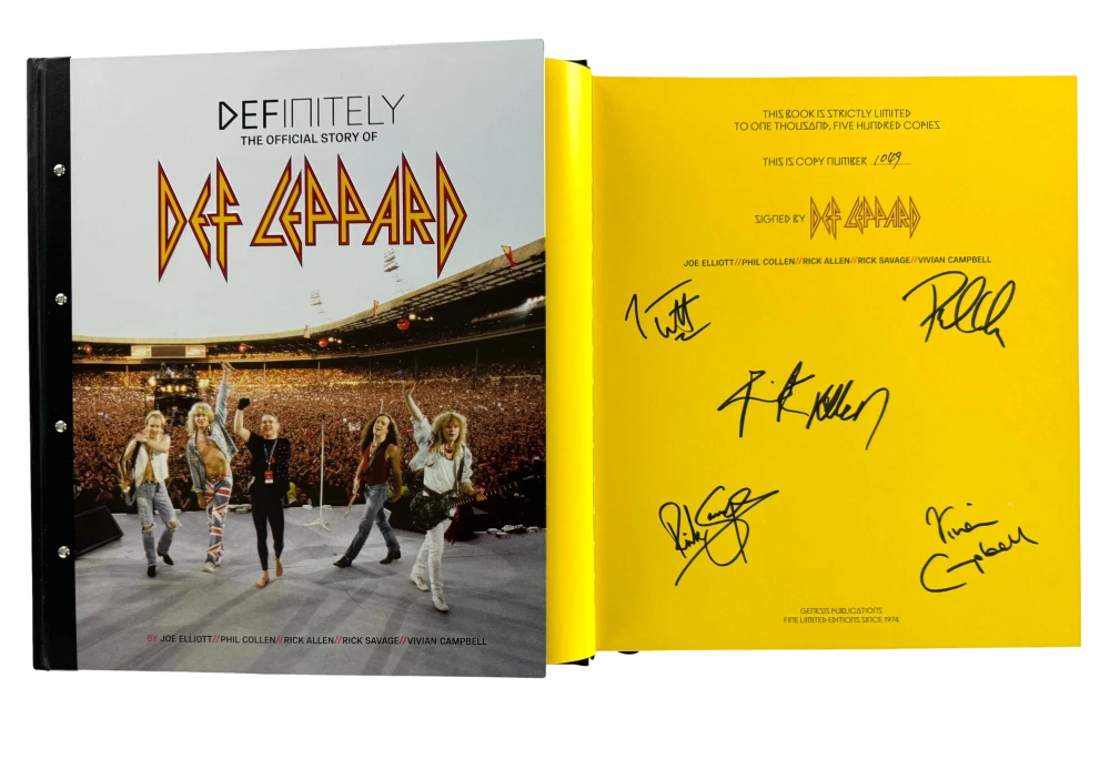 Def Leppard Full Band Signed Autograph Definitely Limited Edition Book - Beckett