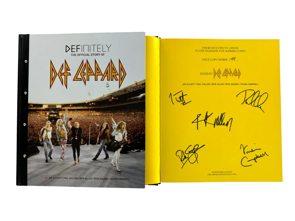 Def Leppard Band Signed Autograph Book - Rick Allen Savage Elliott Campbell BAS