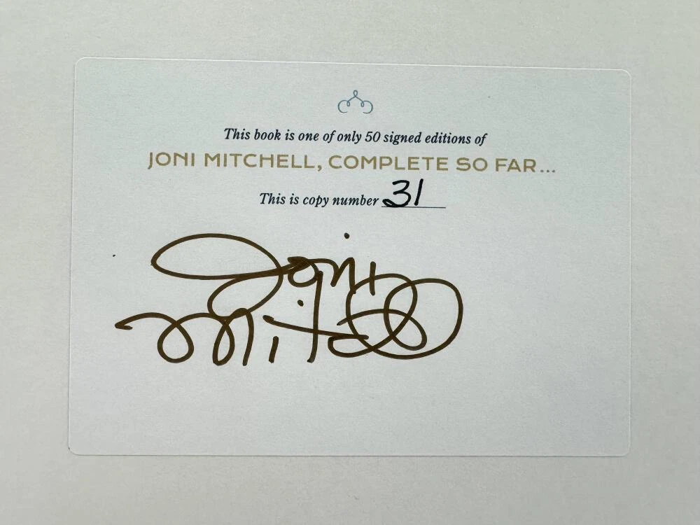 Joni Mitchell Signed Autograph Limited Ed Complete So Far Book #d 31/50 Beckett