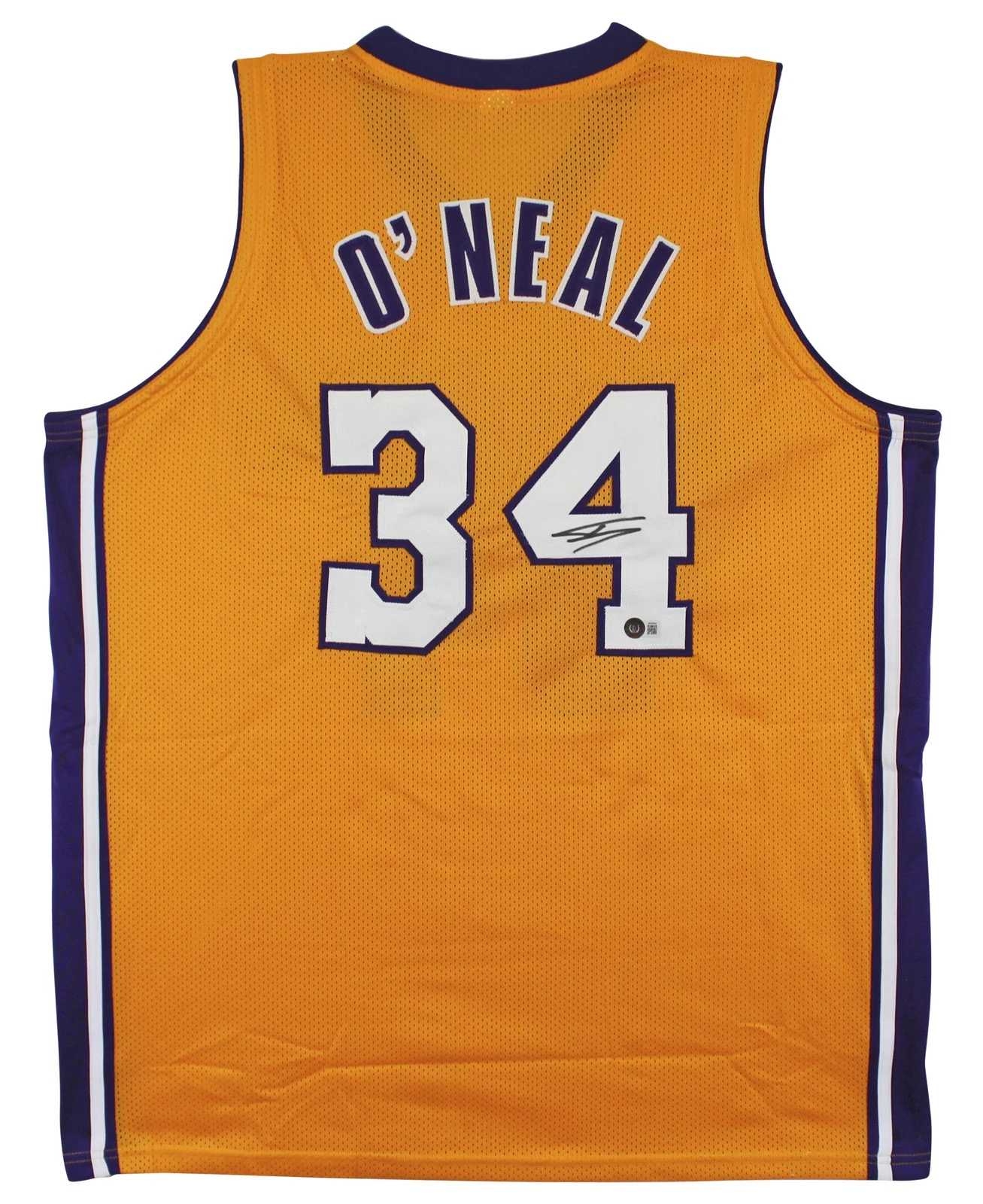 Shaquille O'Neal Authentic Signed Yellow Pro Style Jersey BAS Witnessed 2