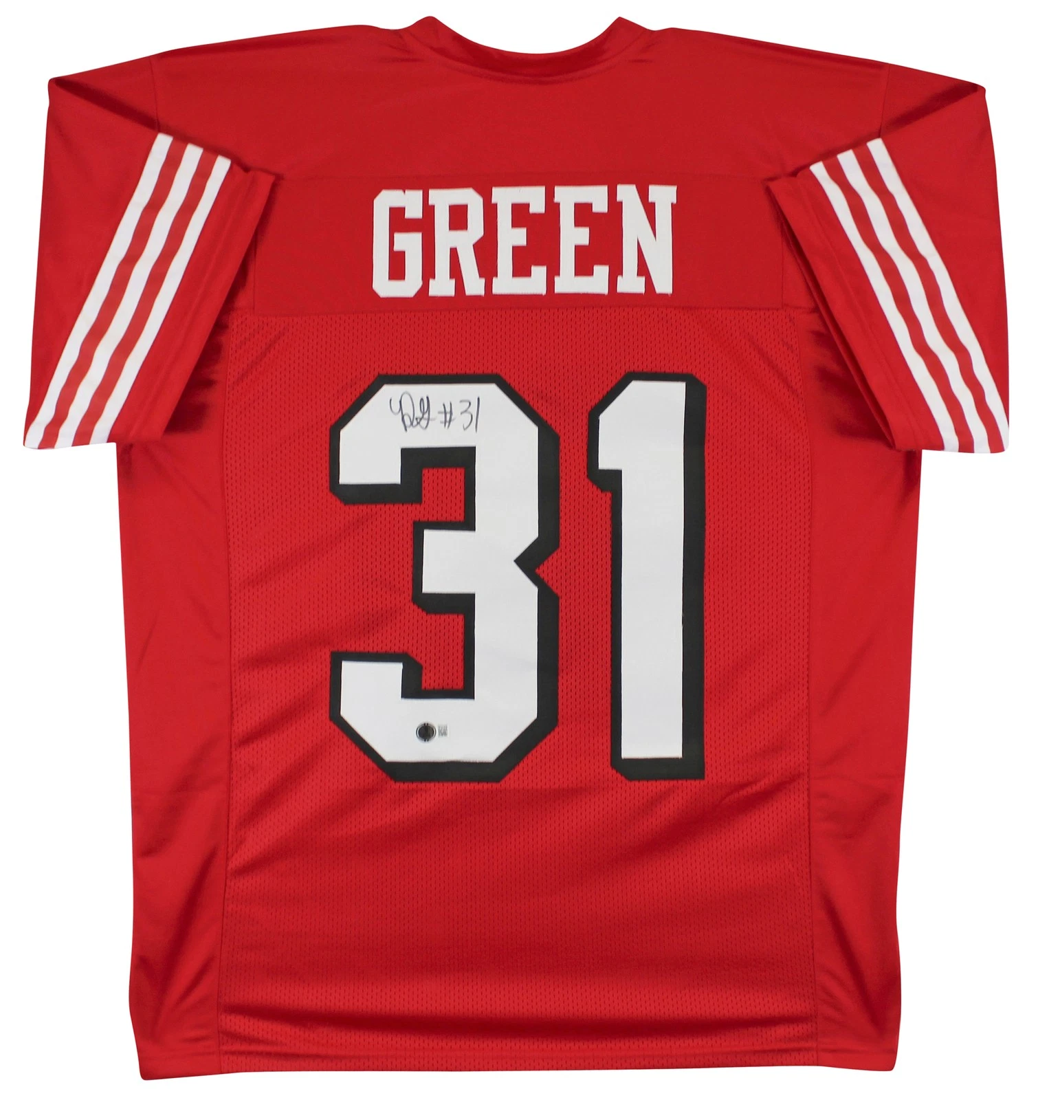 Renardo Green Authentic Signed Red Pro Style Jersey w/ Dropshadow BAS Witnessed