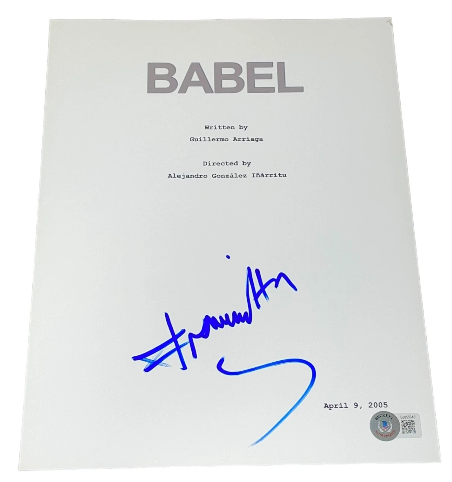 Alejandro Inarritu Signed Autograph Babel Full Movie Script Screenplay Beckett