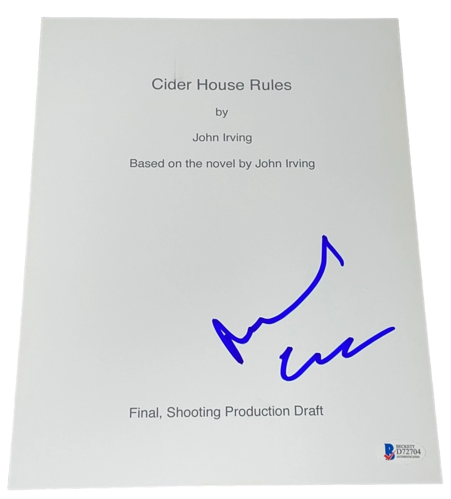 Michael Caine Signed Autograph Cider House Rules Full Script Screenplay Beckett