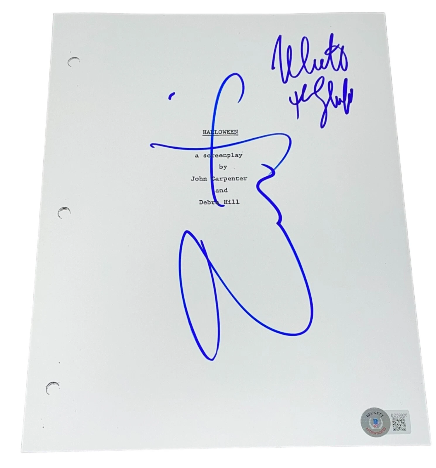 Jamie Lee Curtis Nick Castle Signed Autograph Halloween Script Screenplay BAS B