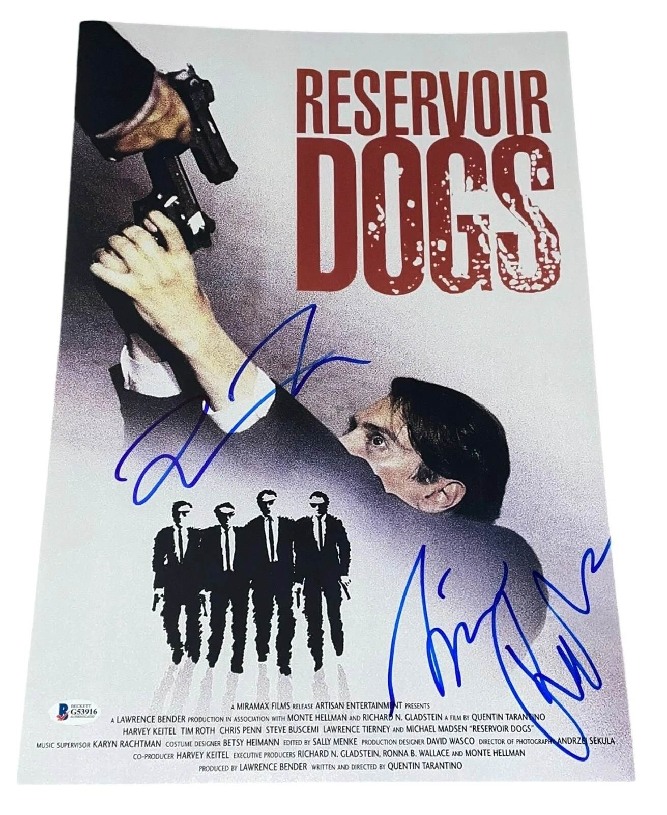 Quentin Tarantino Tim Roth Signed Autograph 12x18 Poster Reservoir Dogs BAS NY B
