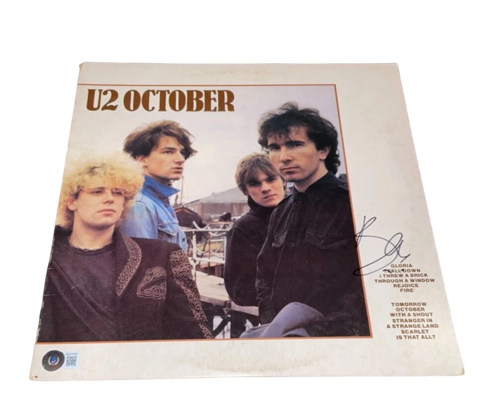 Bono Signed Autograph U2 OCTOBER LP Vinyl Album Authentic Beckett BAS LOA NYC