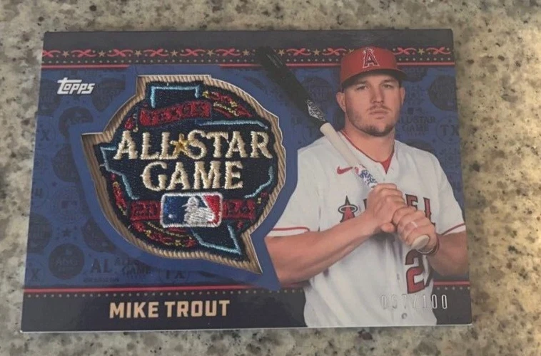 2024 Topps Mike Trout MLB All-Star Game Commemorative Patch Card #067/100 Angels