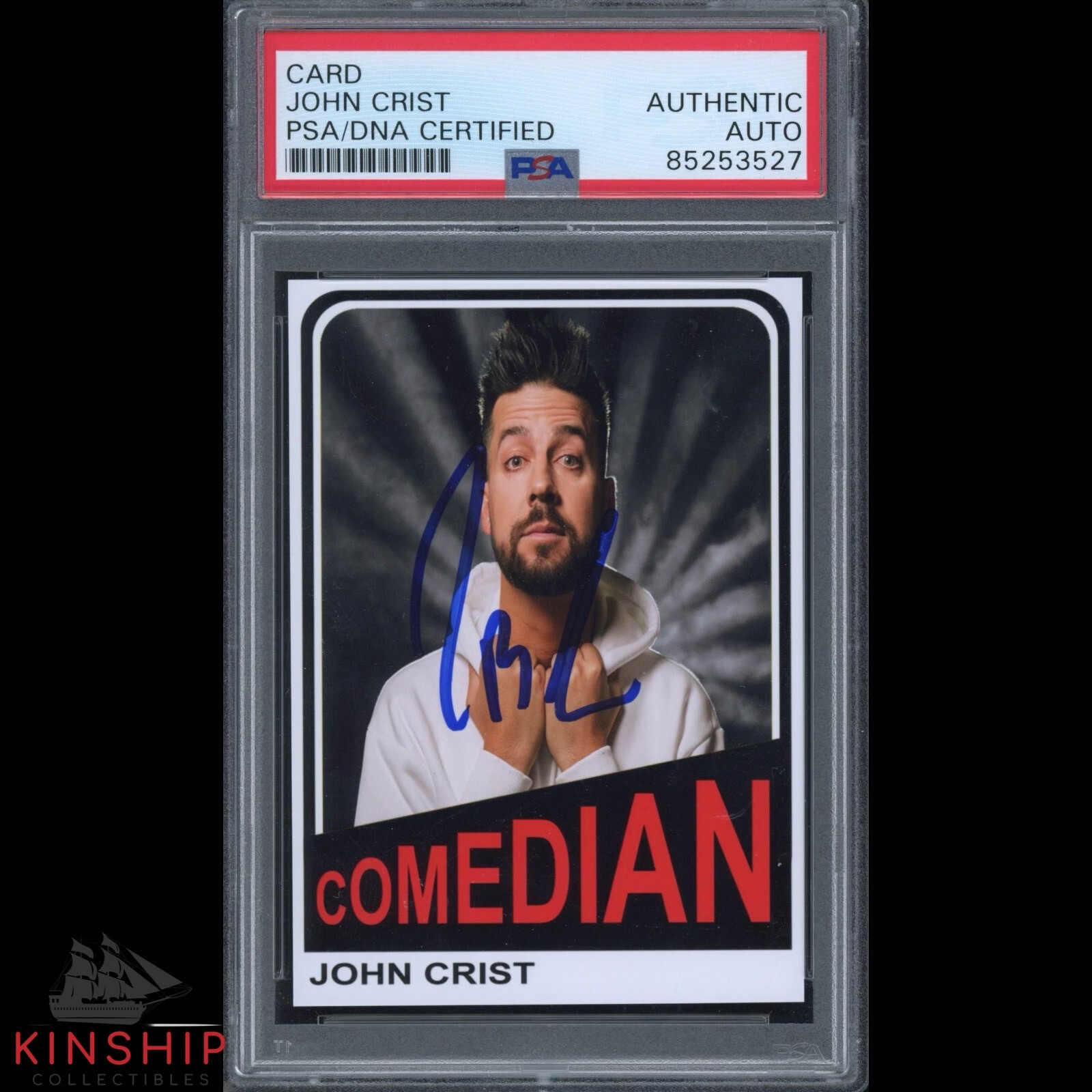John Crist signed Custom Trading Card PSA DNA Slabbed Comedian Auto C3355