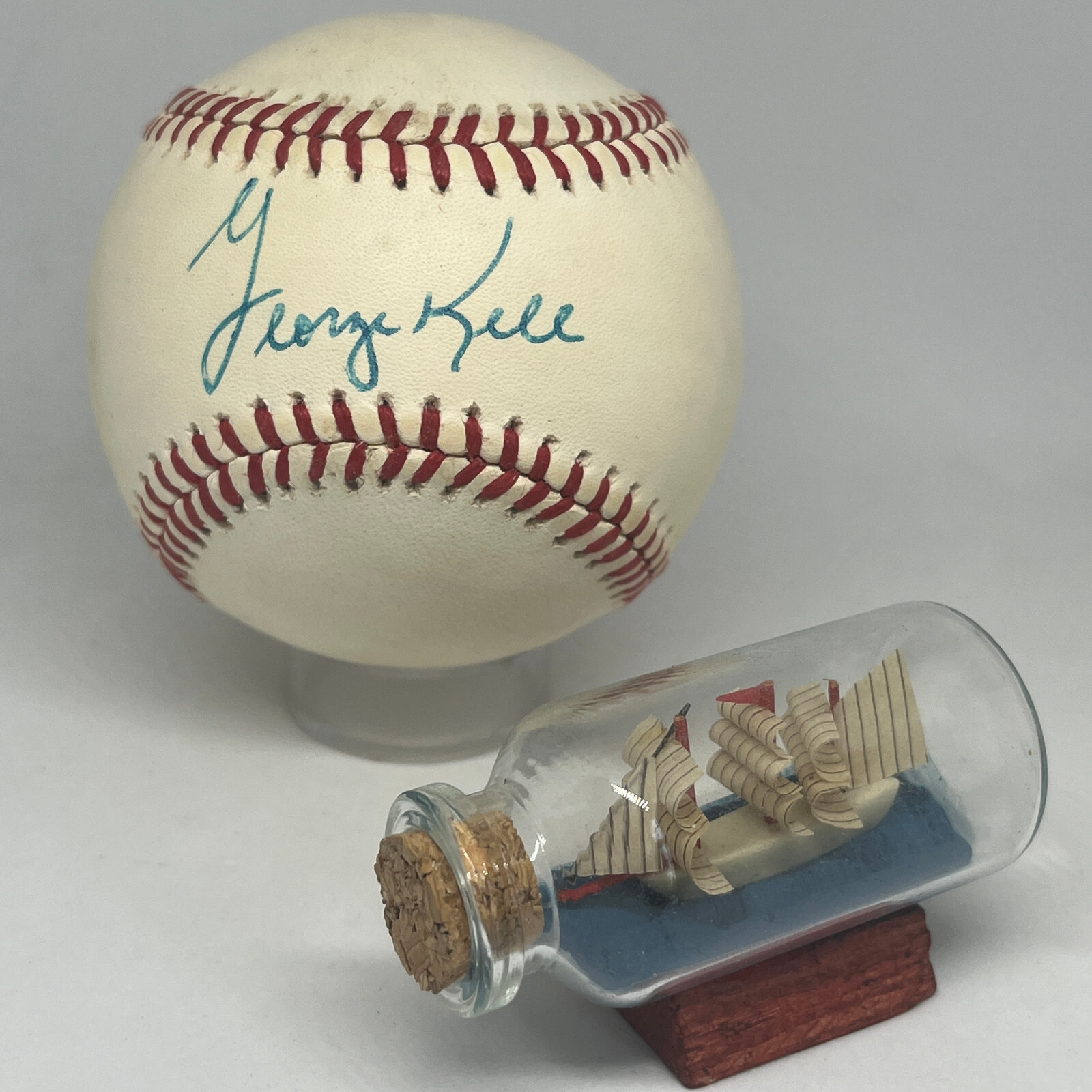 George Kell signed Rawlings OAL Baseball JSA COA Tigers HOF Auto A3398