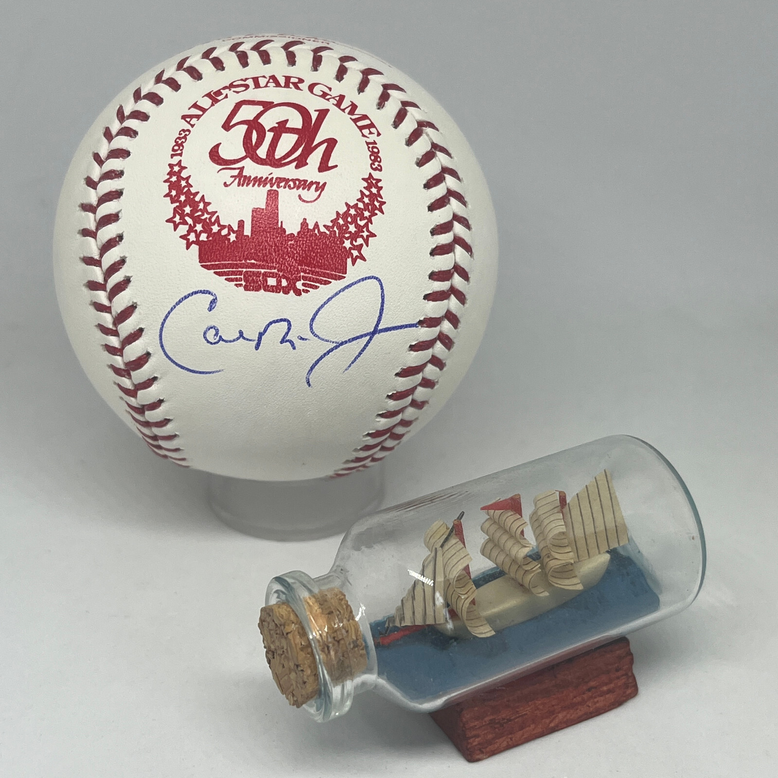 Cal Ripken Jr signed Rawlings 1983 All Star Logo Baseball JSA COA Orioles A3403