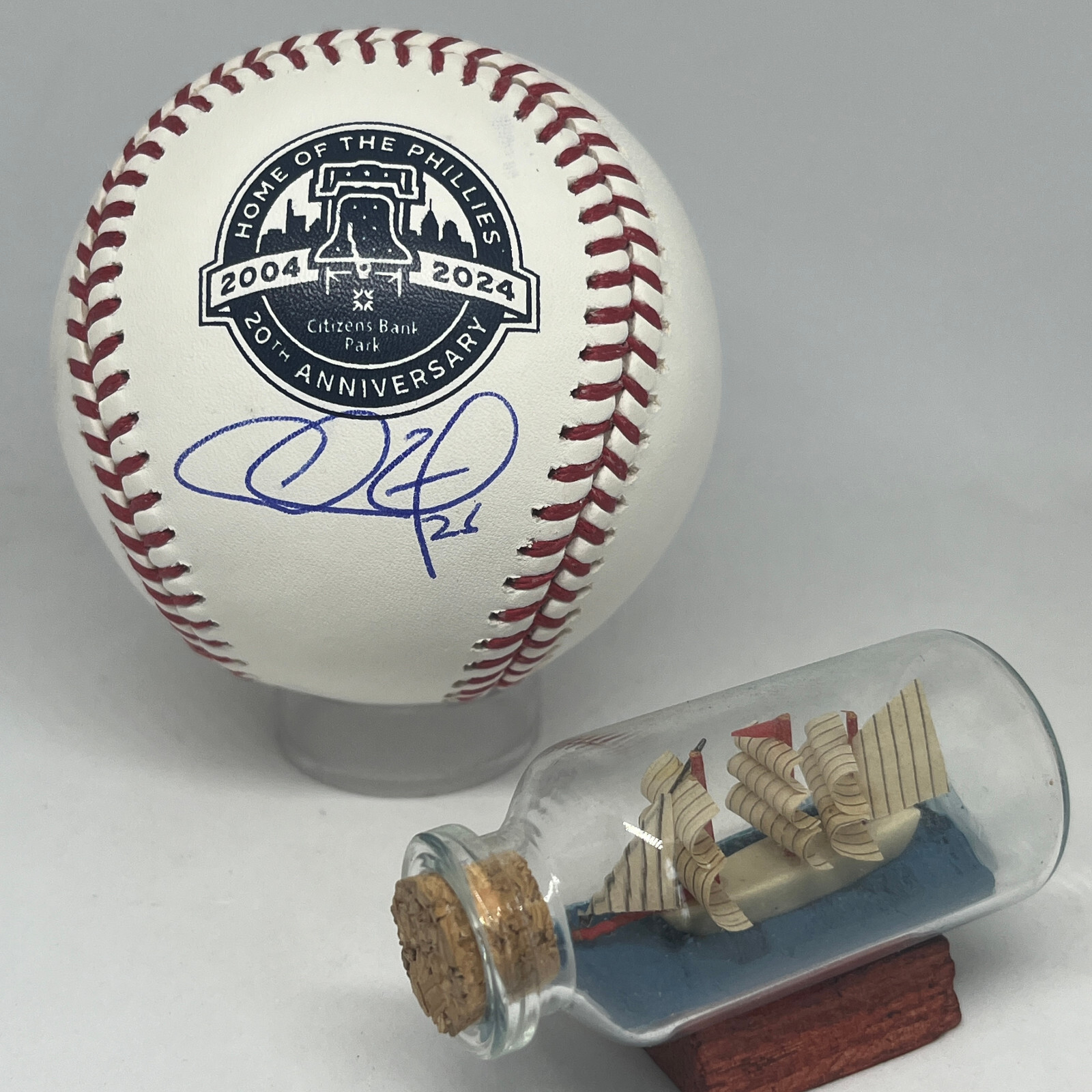 Chase Utley signed Rawlings Citizens Bank Park Logo Baseball JSA Phillies A3426