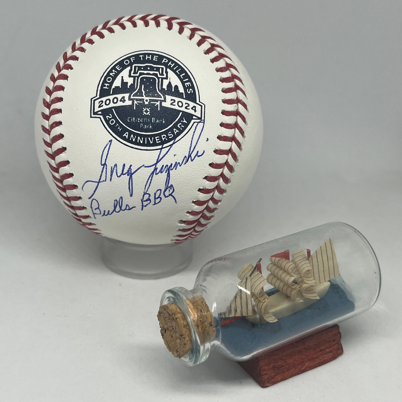 Greg Luzinski signed Citizens Bank Park Logo Baseball JSA Phillies Auto A3435