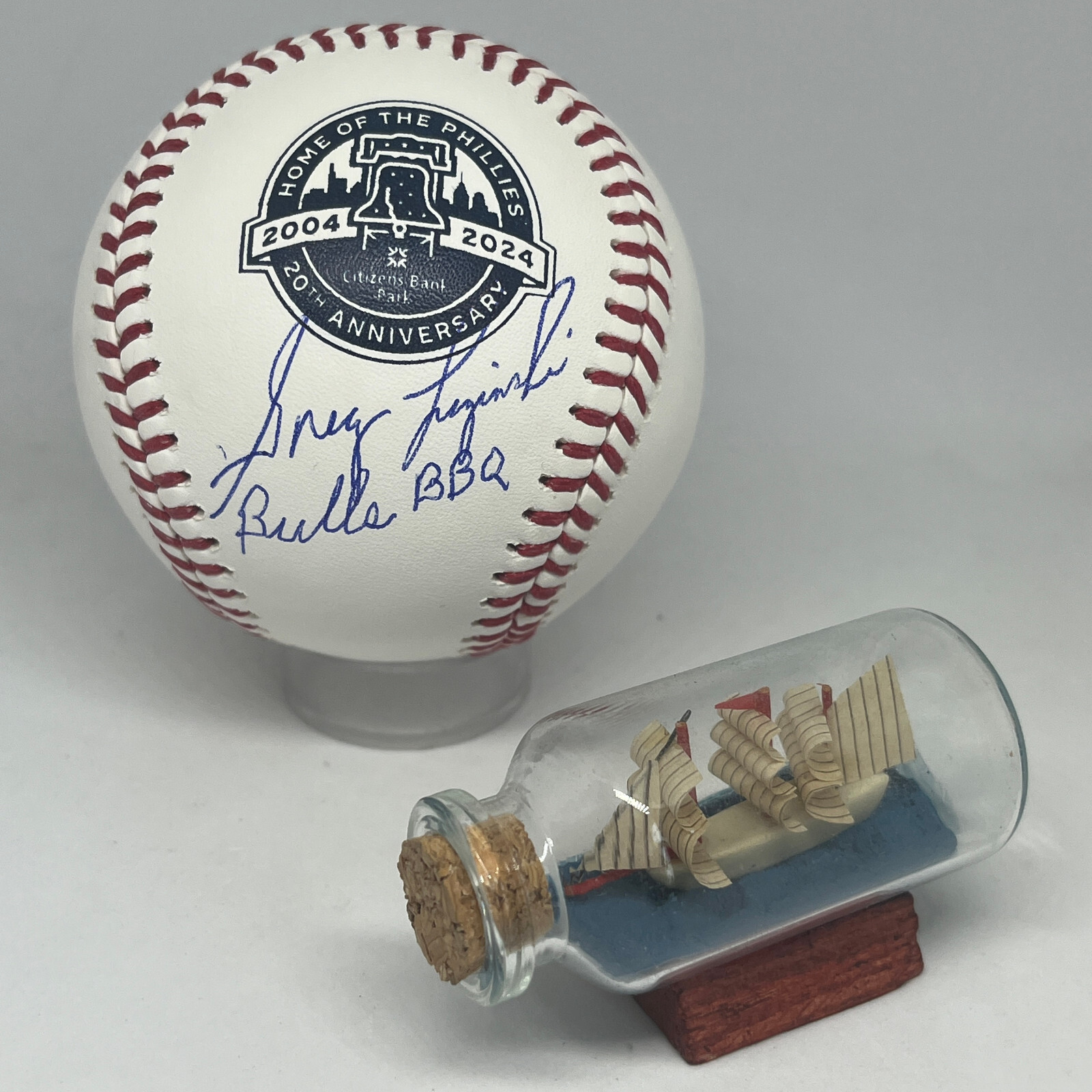 Greg Luzinski signed Citizens Bank Park Logo Baseball JSA Phillies Auto A3437
