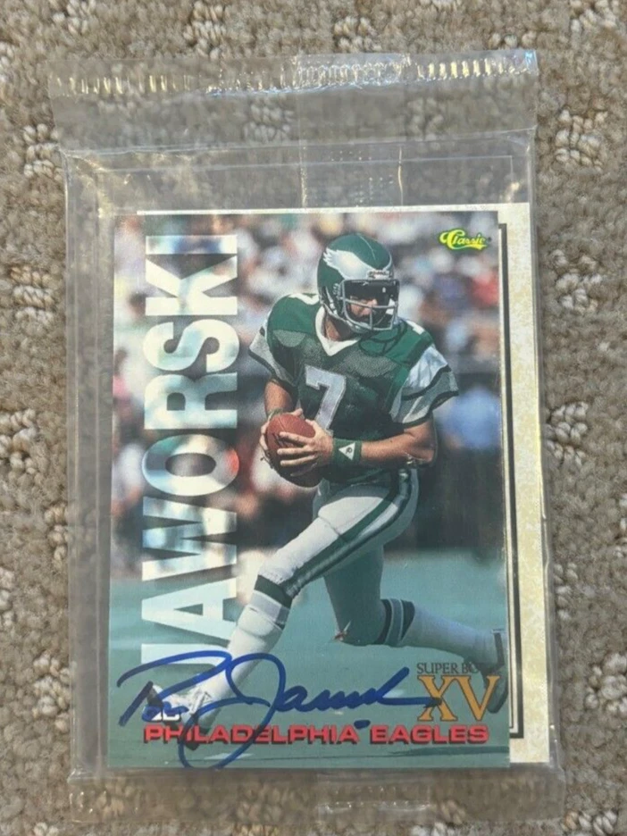 RON JAWORSKI SIGNED AUTOGRAPHED 1995 CLASSIC FOOTBALL CARD EAGLES SP3