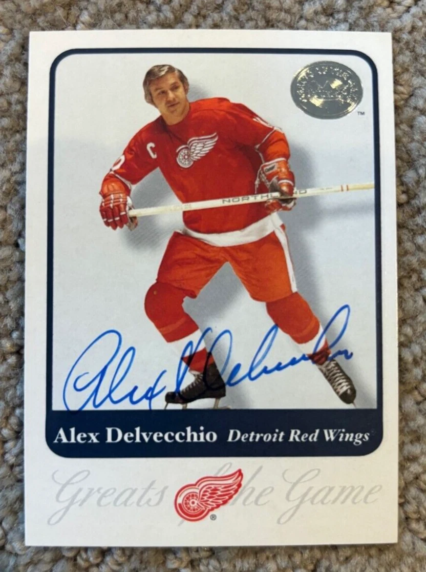 Alex Delvecchio Autograph Signed 2001-02 Fleer Greats of the Game Red Wings Card