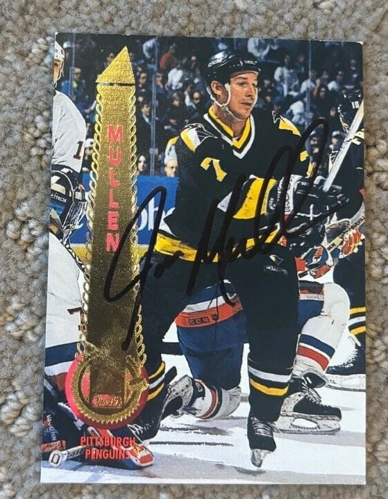 #149 JOE MULLEN 1994-95 PINNACLE SIGNED AUTOGRAPHED CARD PITTSBURGH PENGUINS COLLECTIBLE MEMORABILIA