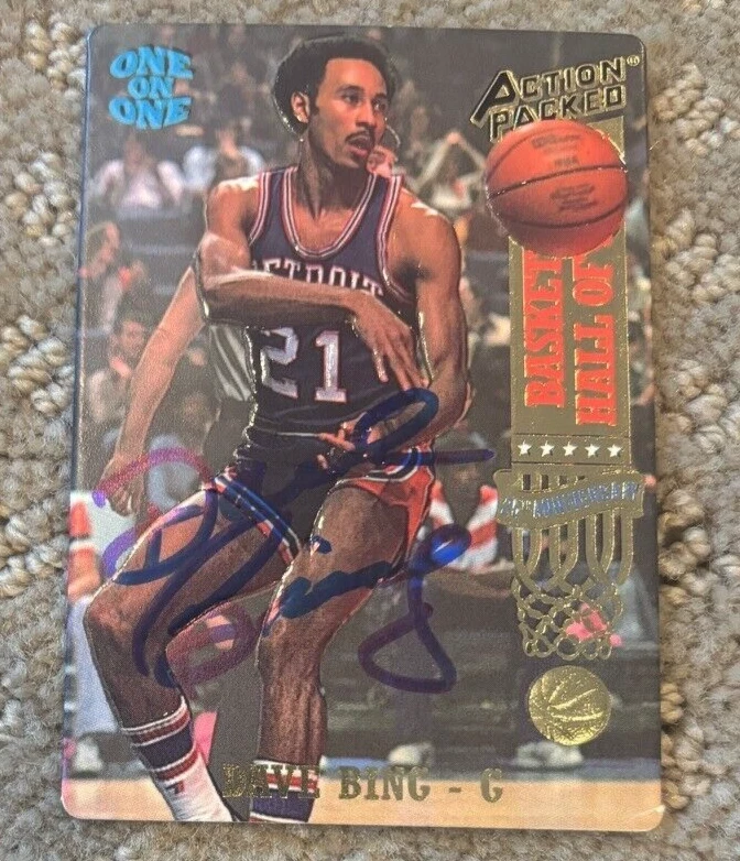 1993 Action Packed Mayor Dave Bing Authentic On Card Signed Autographed HOF Card