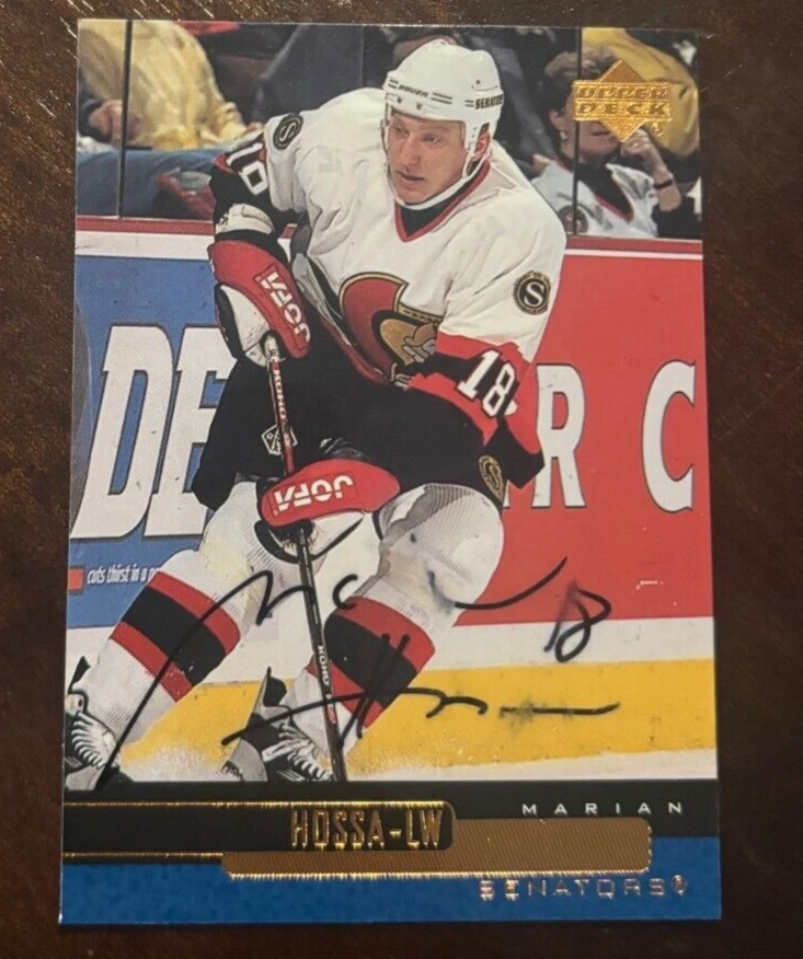 1999-00 Upper Deck Marian Hossa signed autographed card #92 Ottawa Senators