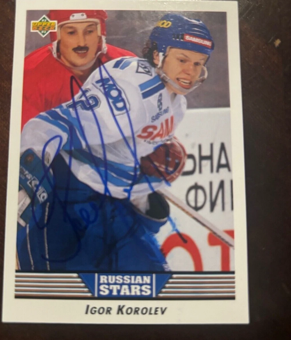 Igor Korolev 1992-93 Upper Deck Hockey #338 RC Rookie signed autographed card