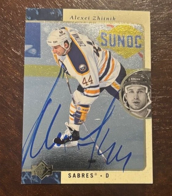 1995-96 SP Buffalo Sabres Hockey Card #15 Alexei Zhitnik signed autographed card
