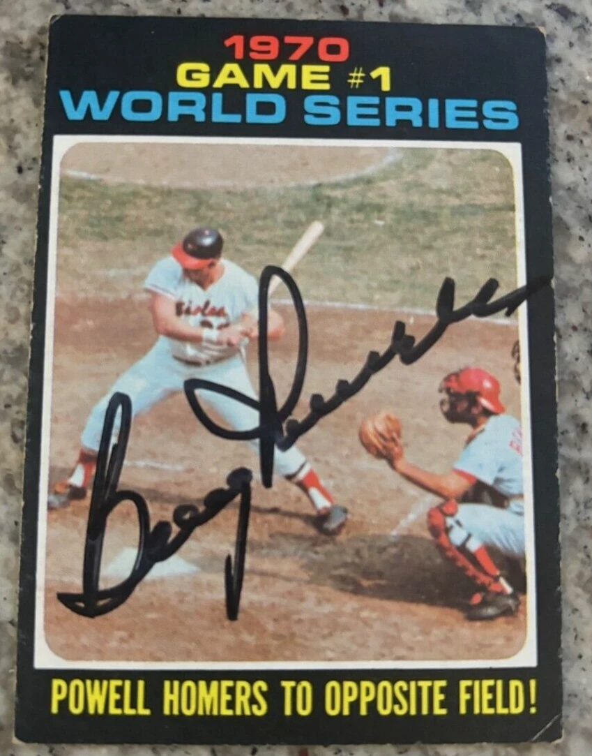1971 TOPPS BASEBALL CARD #327 WORLD SERIES GAME 1 BOOG POWELL SIGNED AUTOGRAPHED COLLECTIBLE MEMORABILIA