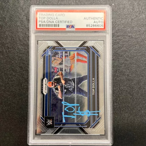 2023 PANINI PRIZM SMACKDOWN #61 TOP DOLLA SIGNED CARD AUTO PSA/DNA SLABBED WWE R COLLECTIBLE MEMORABILIA
