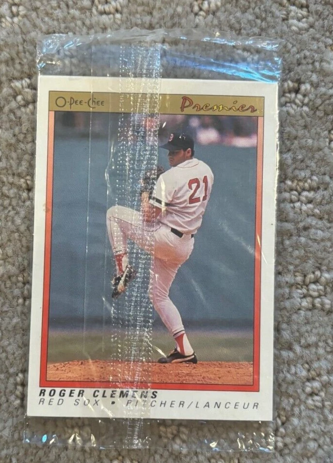 1991 O-PEE-CHEE PREMIER MLB ALL-STAR GAME PROMO PACK WITH ROGER CLEMENS ON FRONT COLLECTIBLE MEMORABILIA