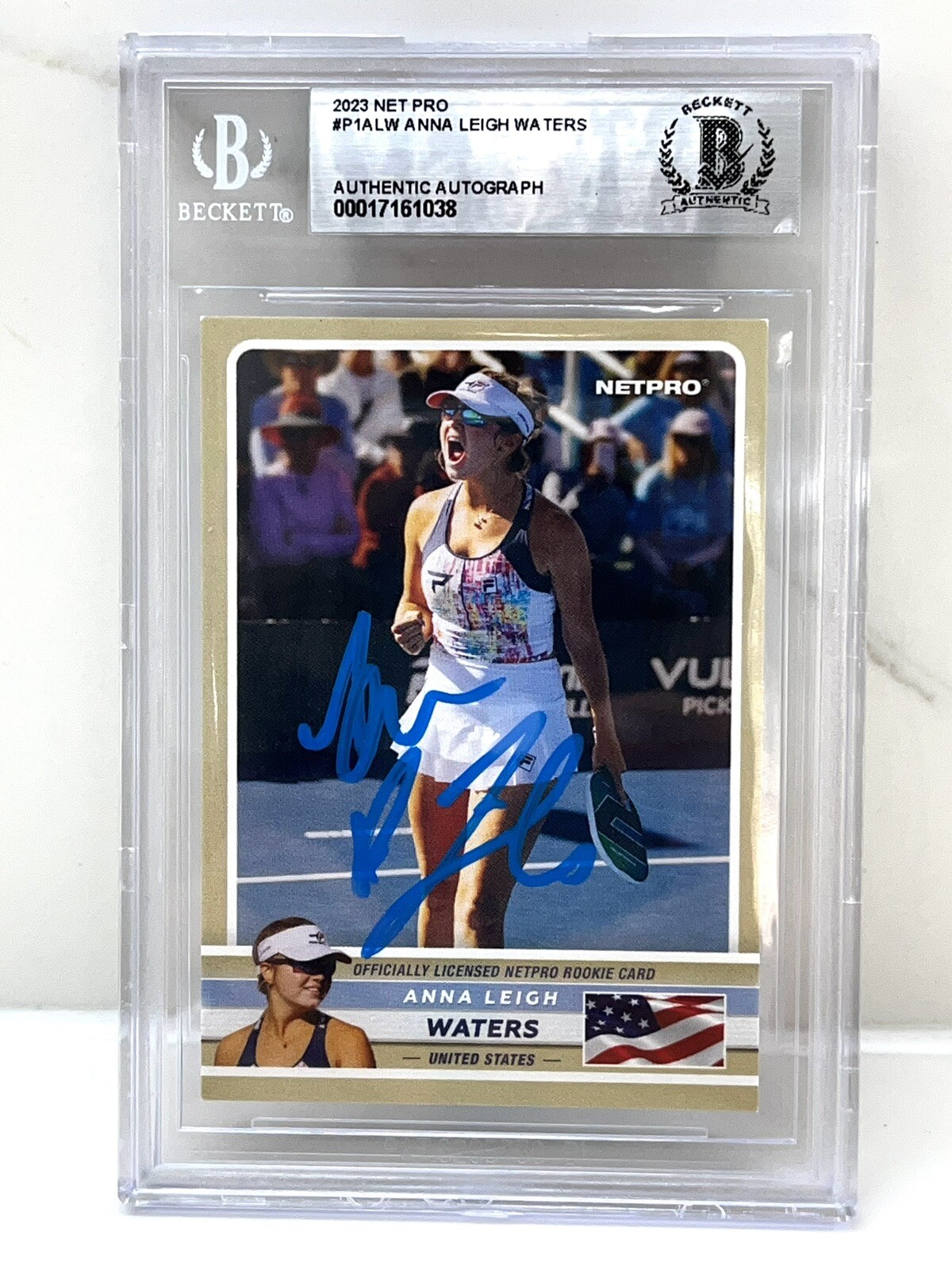 Anna Leigh Waters Signed Card 2023 NetPro Premium Rainbow Beckett BAS