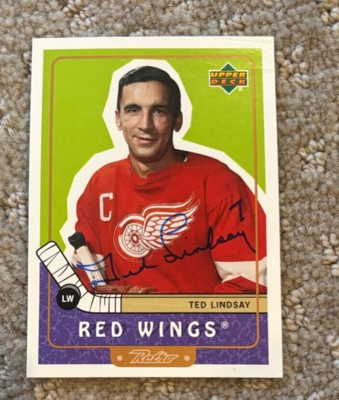 1999-00 Upper Deck Retro #97 Ted Lindsay signed autographed Card Red Wings