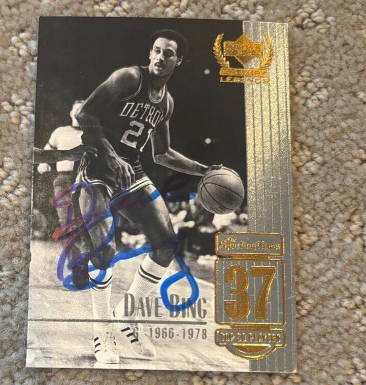 98-99 Upper Deck Century Legends Dave Bing signed autographed card Pistons # 37