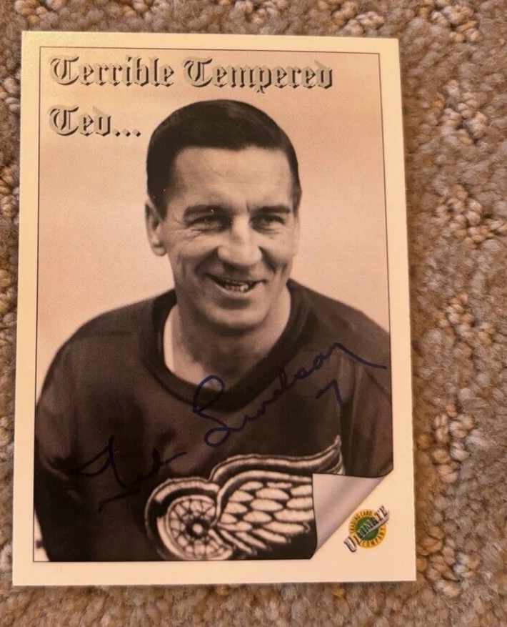 Ted Lindsay signed autographed 1991-92 Ultimate Original Six #94 Red wings Card