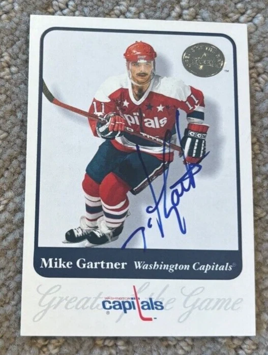 2001-02 Fleer Greats of the Game Mike Gartner signed autographed card