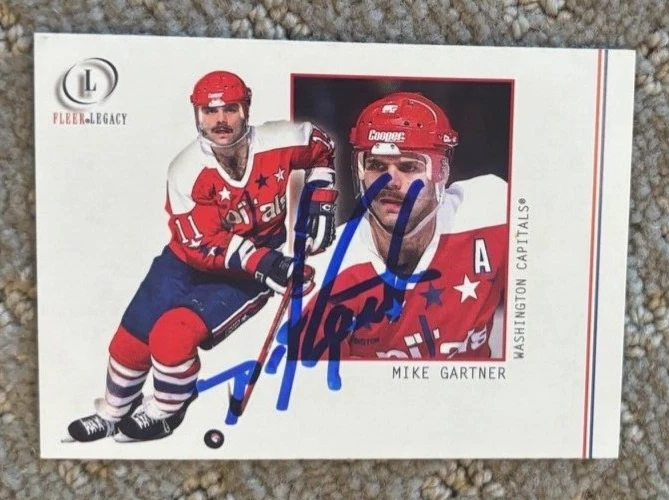 Mike Gartner signed autographed card 2001-02 Fleer Legacy Washington Capitals